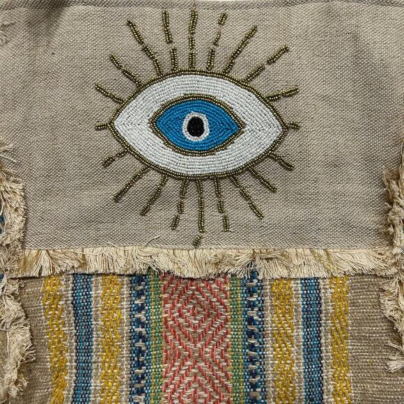 Antik Kraft Bohemian Evil Eye Beaded
Embroidered Tote Bag Resort wear - Picture 5 of 9